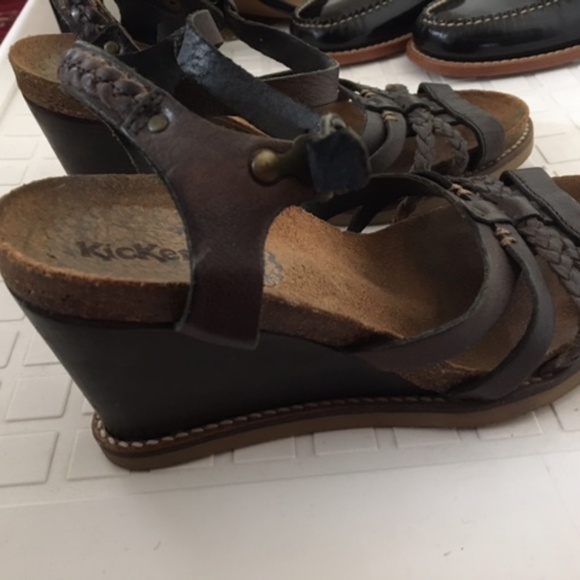 Gently used Kickers leather wedge heals size 6 - Picture 2 of 5